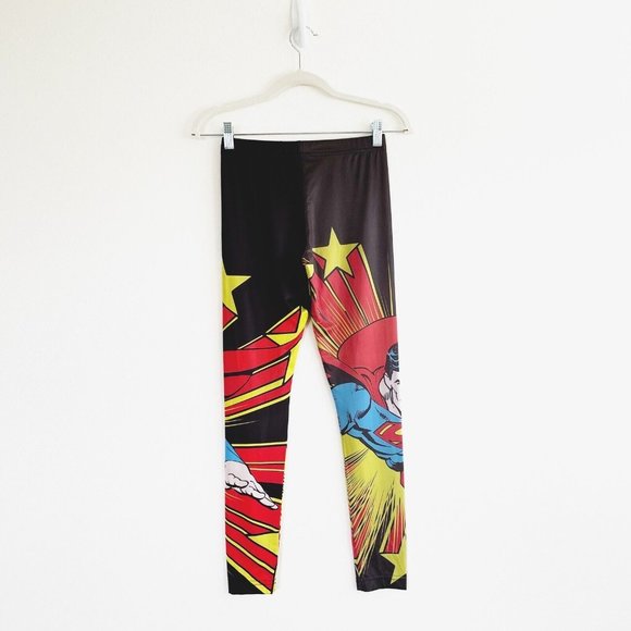 DC Comics Superman Womens Leggings Large Red Blue Yoga Halloween Character Small - Picture 6 of 11